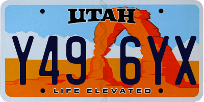 UT license plate Y496YX