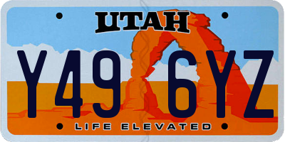 UT license plate Y496YZ