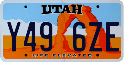 UT license plate Y496ZE