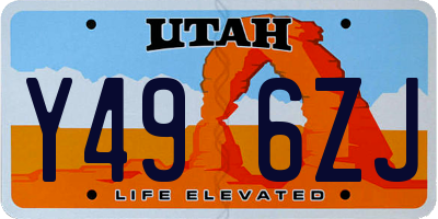 UT license plate Y496ZJ