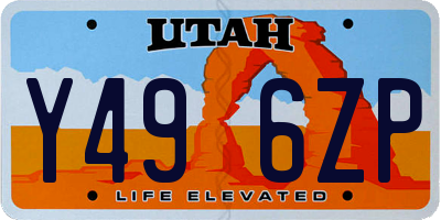 UT license plate Y496ZP