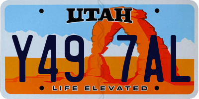 UT license plate Y497AL