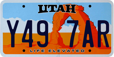 UT license plate Y497AR