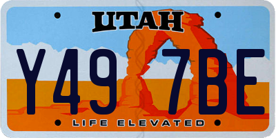 UT license plate Y497BE