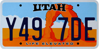 UT license plate Y497DE