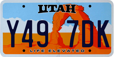 UT license plate Y497DK