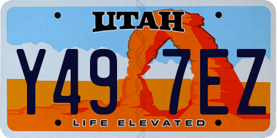 UT license plate Y497EZ