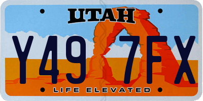 UT license plate Y497FX