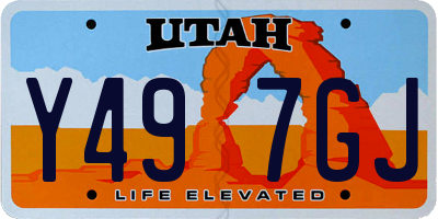 UT license plate Y497GJ