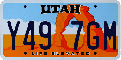 UT license plate Y497GM