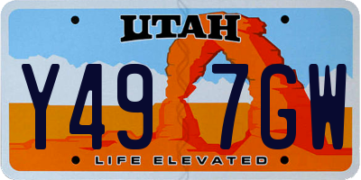 UT license plate Y497GW