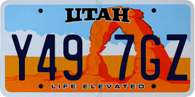 UT license plate Y497GZ