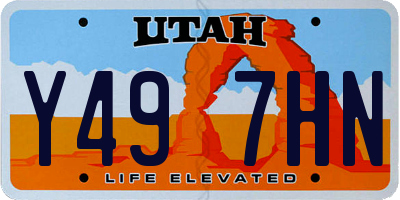 UT license plate Y497HN