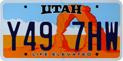 UT license plate Y497HW