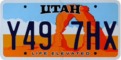 UT license plate Y497HX