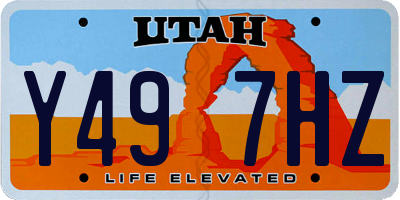 UT license plate Y497HZ