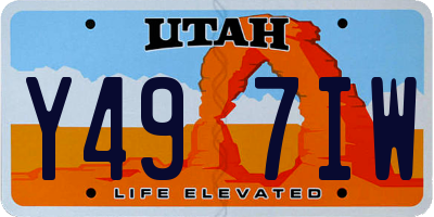 UT license plate Y497IW
