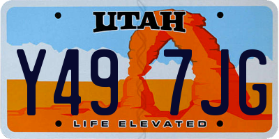 UT license plate Y497JG