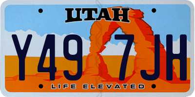 UT license plate Y497JH