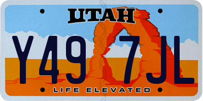 UT license plate Y497JL
