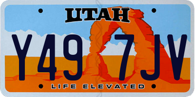 UT license plate Y497JV
