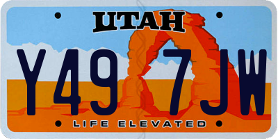 UT license plate Y497JW