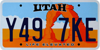 UT license plate Y497KE