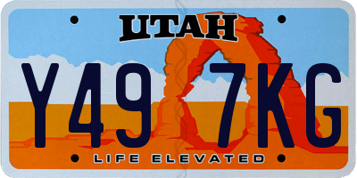 UT license plate Y497KG