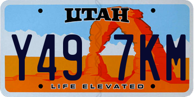 UT license plate Y497KM