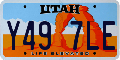 UT license plate Y497LE