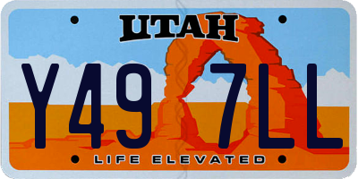 UT license plate Y497LL
