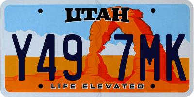 UT license plate Y497MK