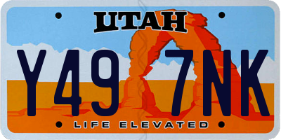 UT license plate Y497NK