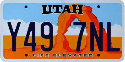 UT license plate Y497NL