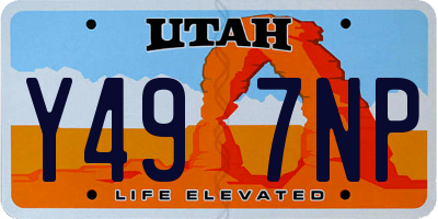 UT license plate Y497NP