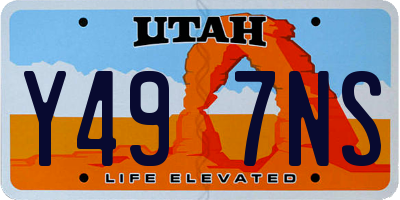 UT license plate Y497NS