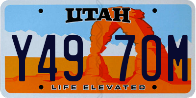 UT license plate Y497OM