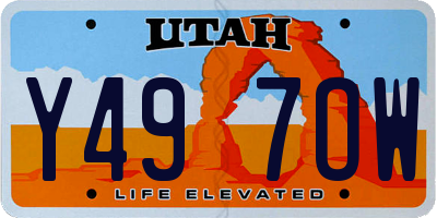 UT license plate Y497OW