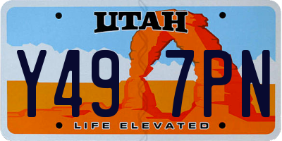 UT license plate Y497PN