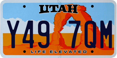 UT license plate Y497QM
