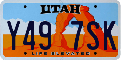 UT license plate Y497SK