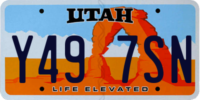 UT license plate Y497SN
