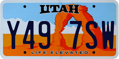 UT license plate Y497SW