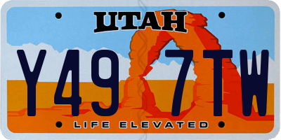 UT license plate Y497TW