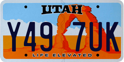 UT license plate Y497UK