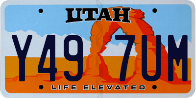 UT license plate Y497UM