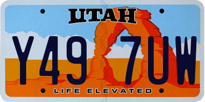 UT license plate Y497UW