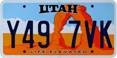 UT license plate Y497VK