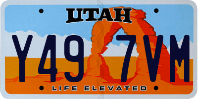 UT license plate Y497VM