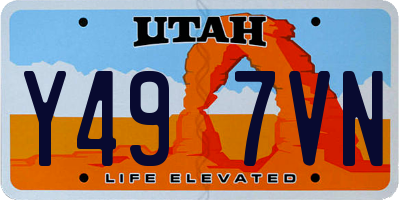 UT license plate Y497VN